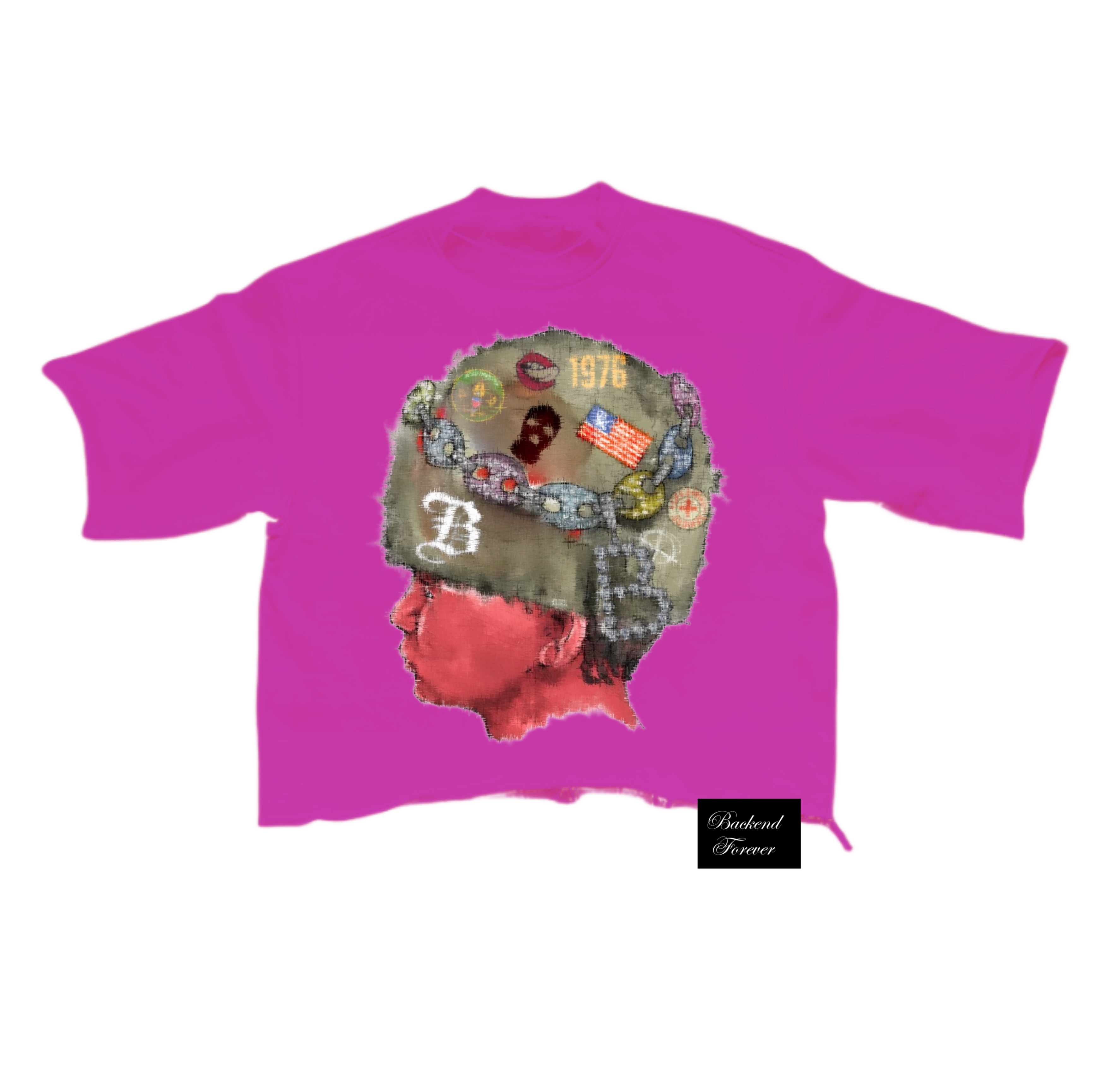 Helmet cropped tee (pink)