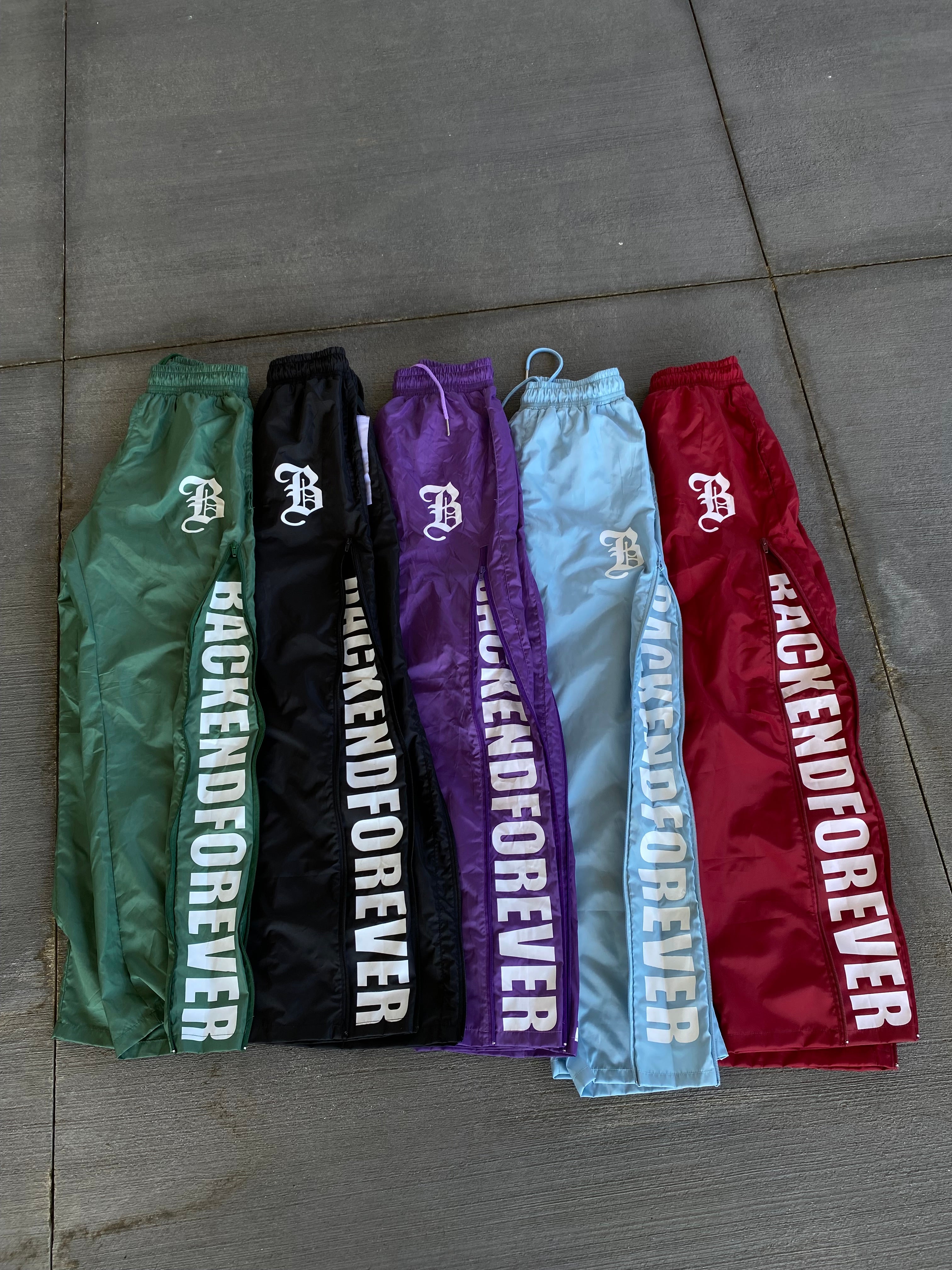 Red wine Windbreaker pants