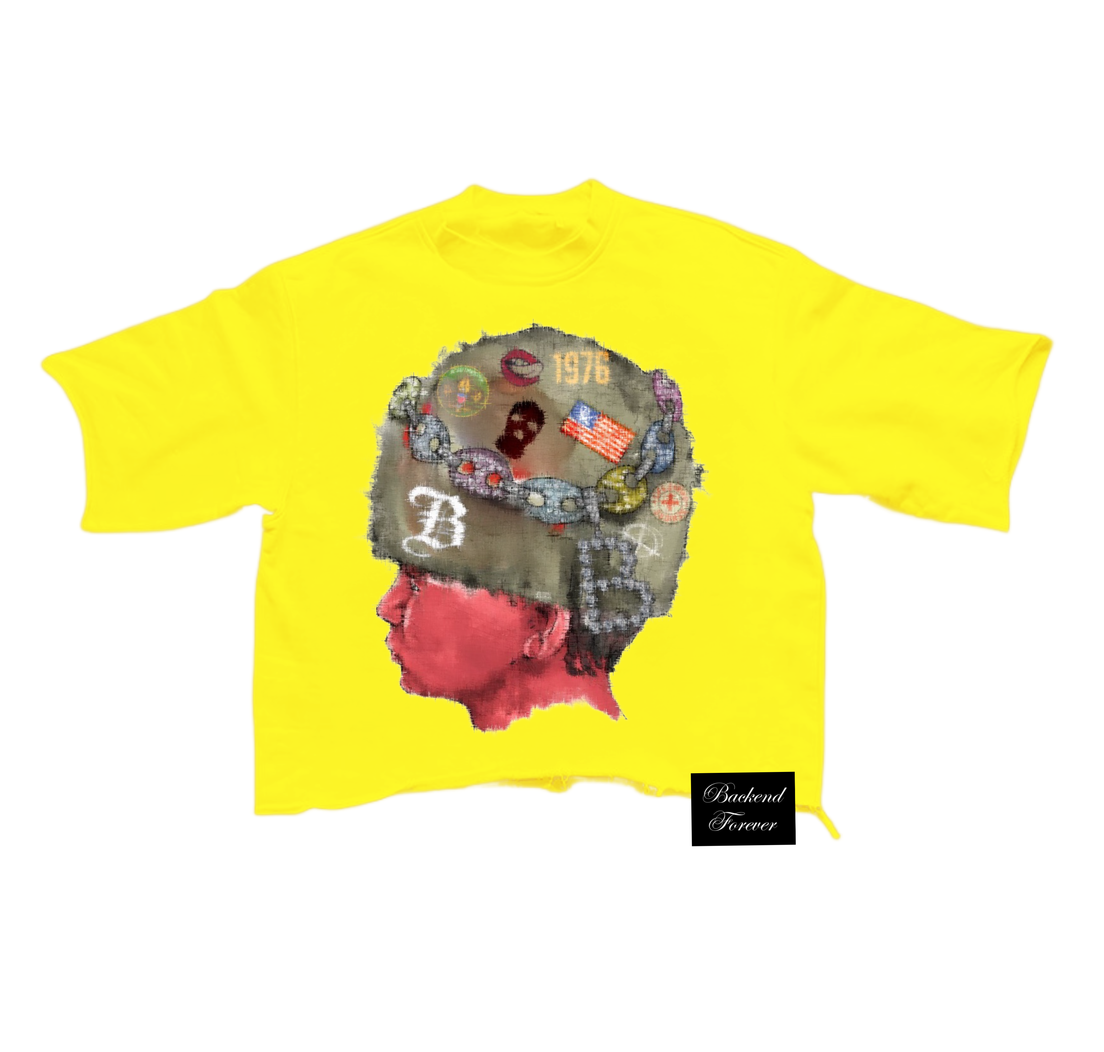 Helmet cropped tee (yellow)