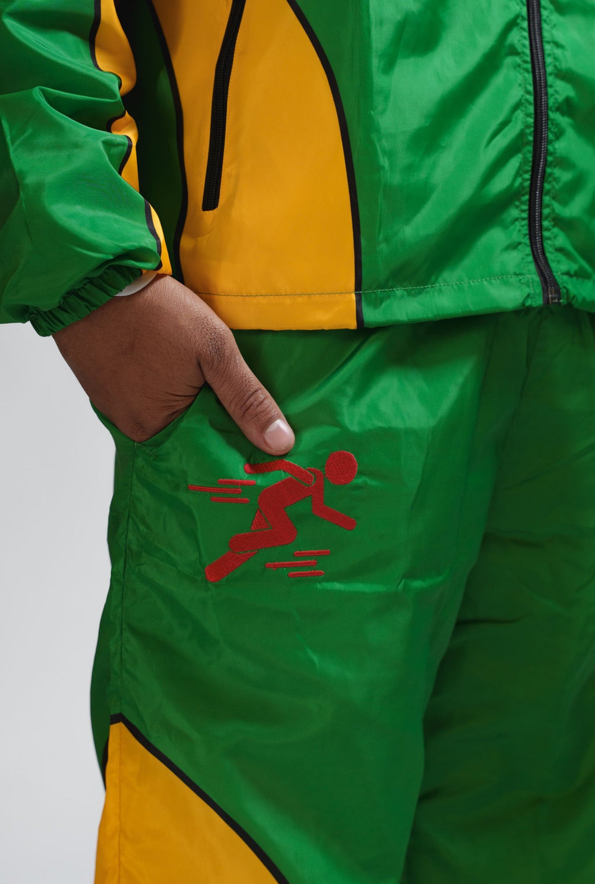 GREEN BACKEND RUNNER PANTS